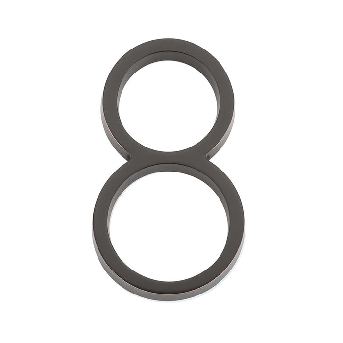 Modern "8" House Numbers - Wall Mount - 7" Zinc/Oil Rubbed Bronze