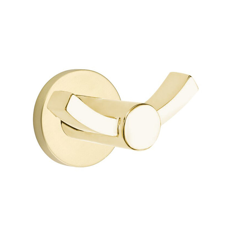 Modern Disk Double Hook - Wall Mount - 4" Brass/Satin Brass