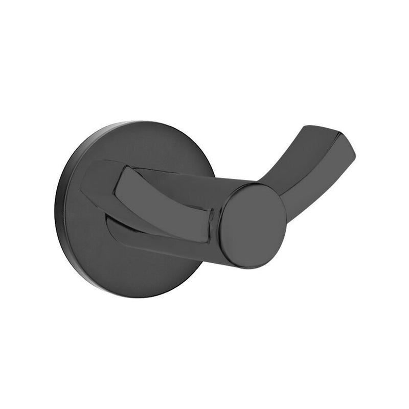 Modern Disk Double Hook - Wall Mount - 4" Brass/Flat Black