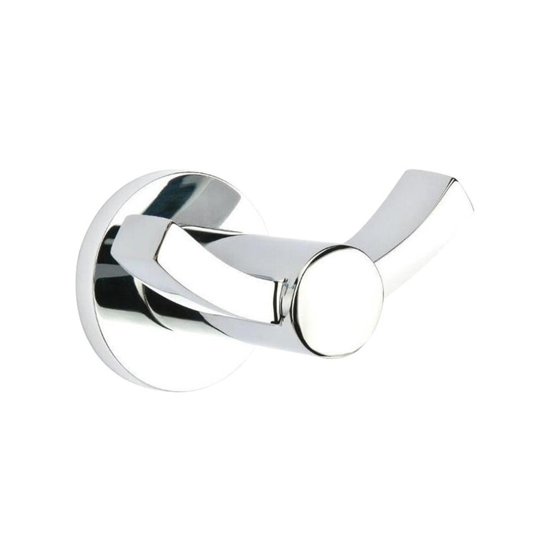 Modern Disk Double Hook - Wall Mount - 4" Brass/Polished Chrome