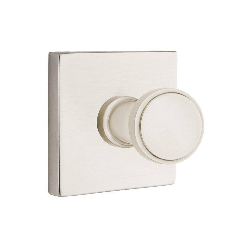 Transitional Square Single Hook - Wall Mount - 3" Brass/Satin Nickel