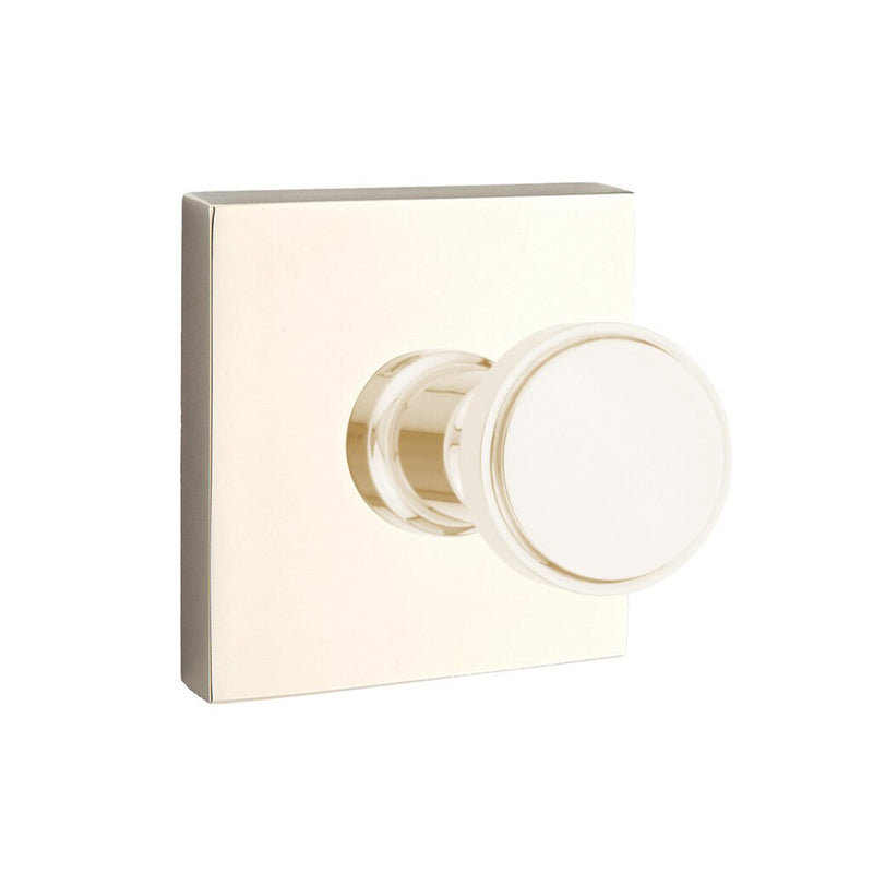 Transitional Square Single Hook - Wall Mount - 3" Brass/Polished Nickel