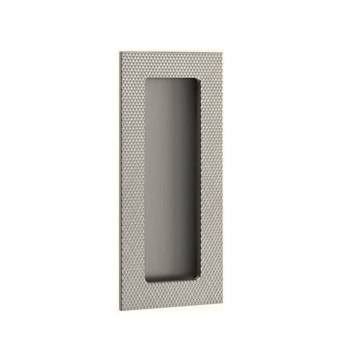 Modern Rectangular Knurled Pocket Door Lockset - Door Mount - 4" Brass/Pewter