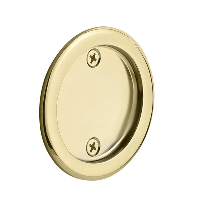 Round Tubular Dummy Pocket Door Lockset - Door Mount - 3" Brass/Polished Brass