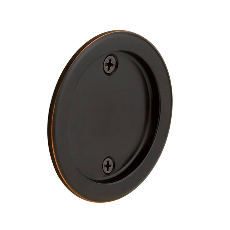 Round Tubular Dummy Pocket Door Lockset - Door Mount - 3" Brass/Oil Rubbed Bronze