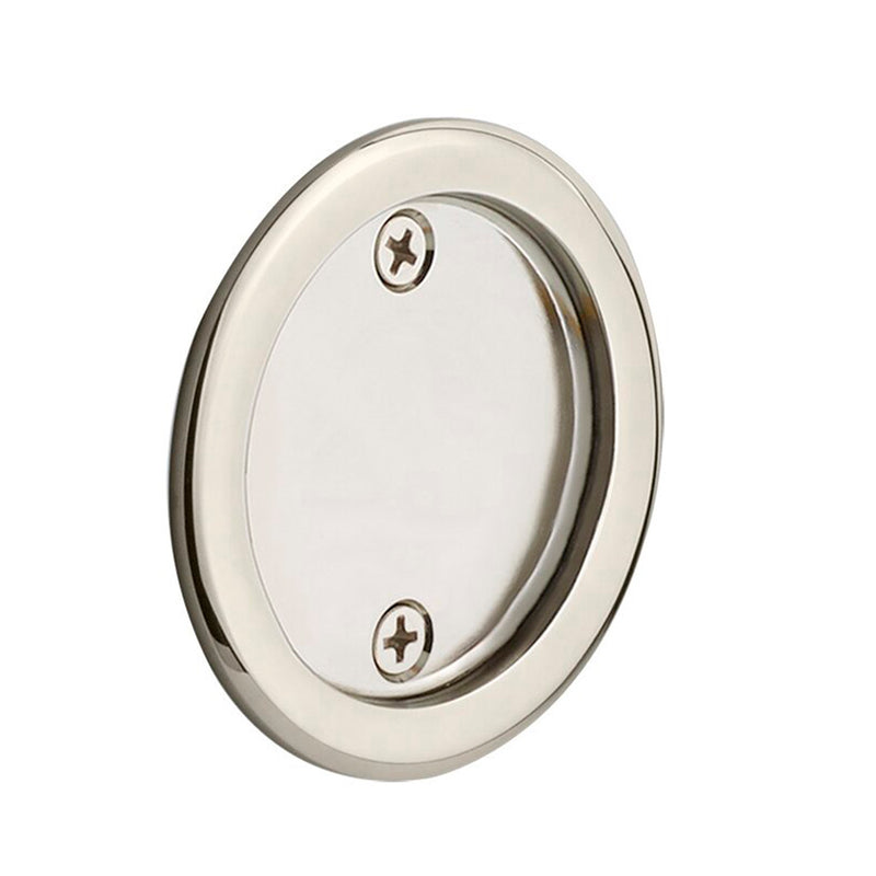 Round Tubular Dummy Pocket Door Lockset - Door Mount - 3" Brass/Polished Nickel