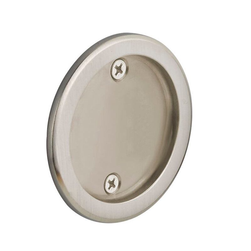 Round Tubular Dummy Pocket Door Lockset - Door Mount - 3" Brass/Satin Nickel