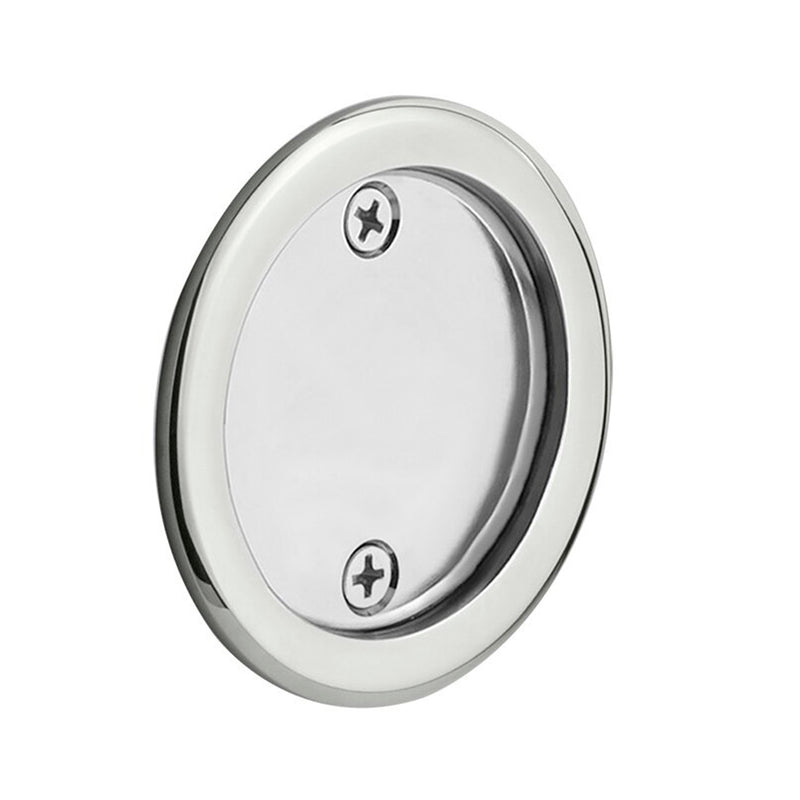 Round Tubular Dummy Pocket Door Lockset - Door Mount - 3" Brass/Polished Chrome