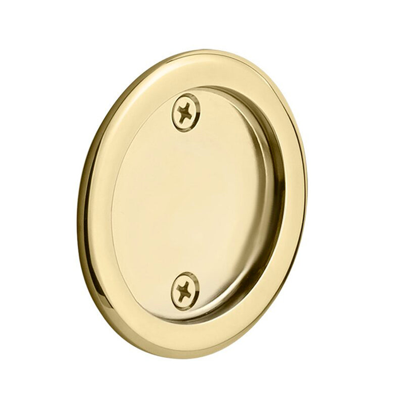 Round Tubular Dummy Pocket Door Lockset - Door Mount - 3" Brass/Unlacquered Brass