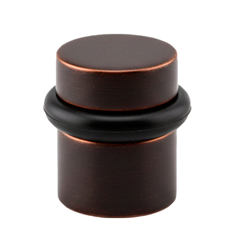Cylinder Door Stop - Floor Mount - 1" Brass/Oil Rubbed Bronze