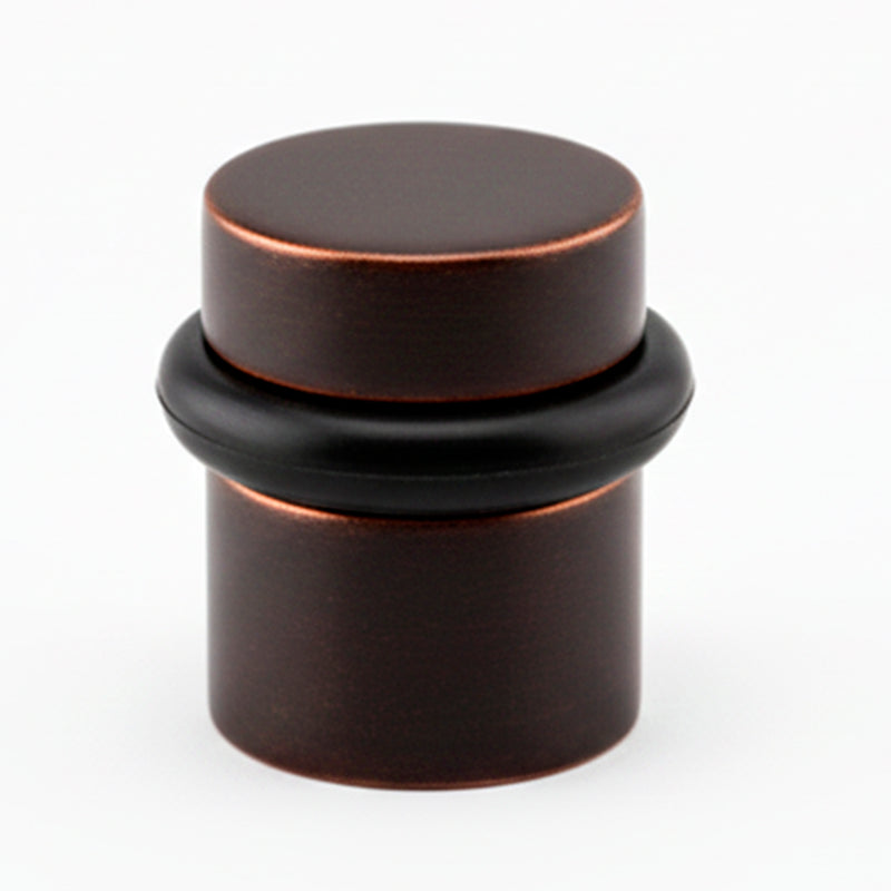 Cylinder Door Stop - Floor Mount - 1" Brass/Oil Rubbed Bronze
