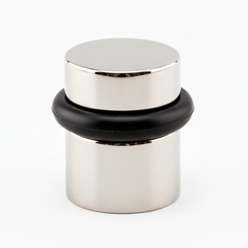 Cylinder Door Stop - Floor Mount - 1" Brass/Polished Nickel