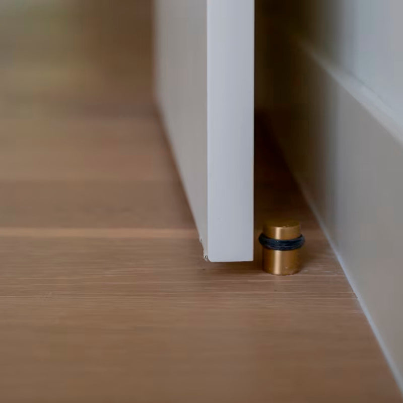 Cylinder Door Stop - Floor Mount - 1" Brass/Polished Nickel