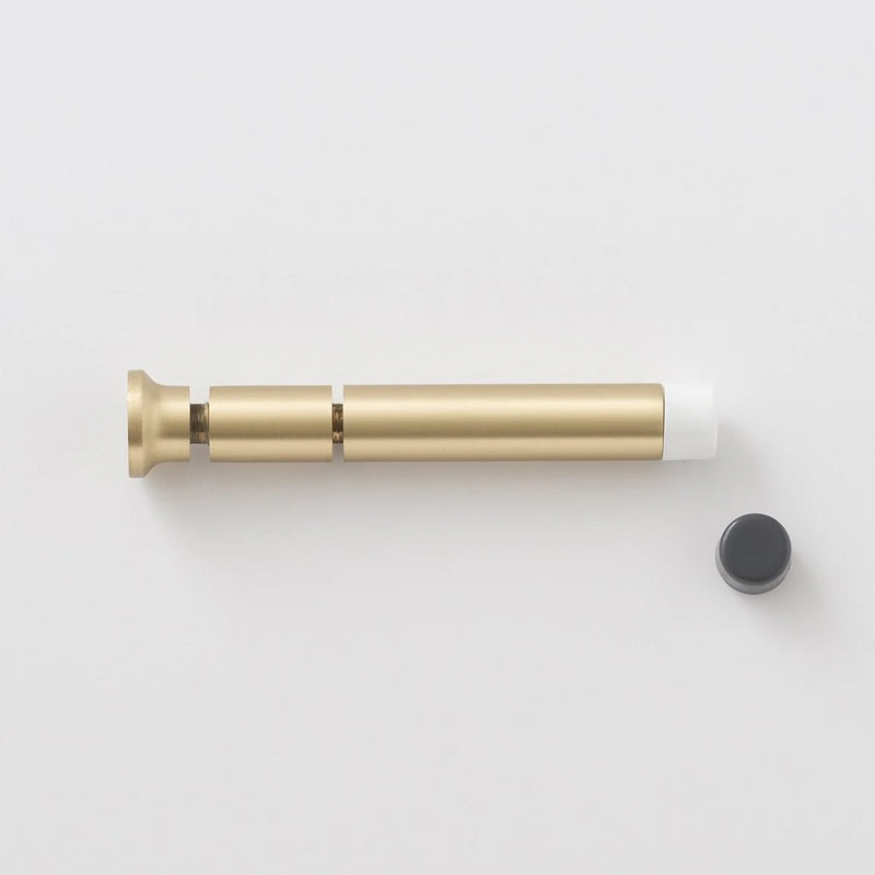 Extendable Baseboard Door Stop - Wall Mount - 4" Brass/Satin Brass