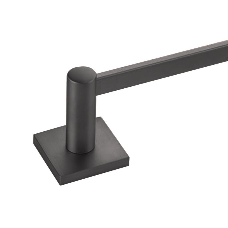 Modern Square Towel Bar - Wall Mount - 12" Brass/Flat Black