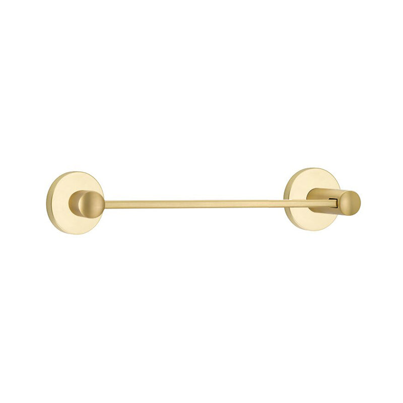 Modern Disk Towel Bar - Wall Mount - 12" Brass/Satin Brass