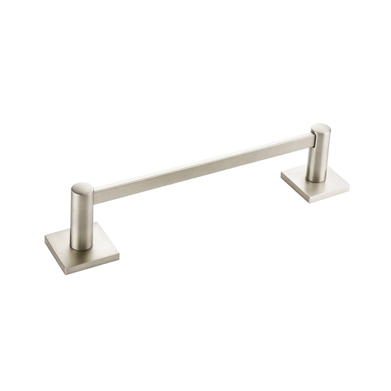 Modern Square Towel Bar - Wall Mount - 12" Brass/Polished Nickel