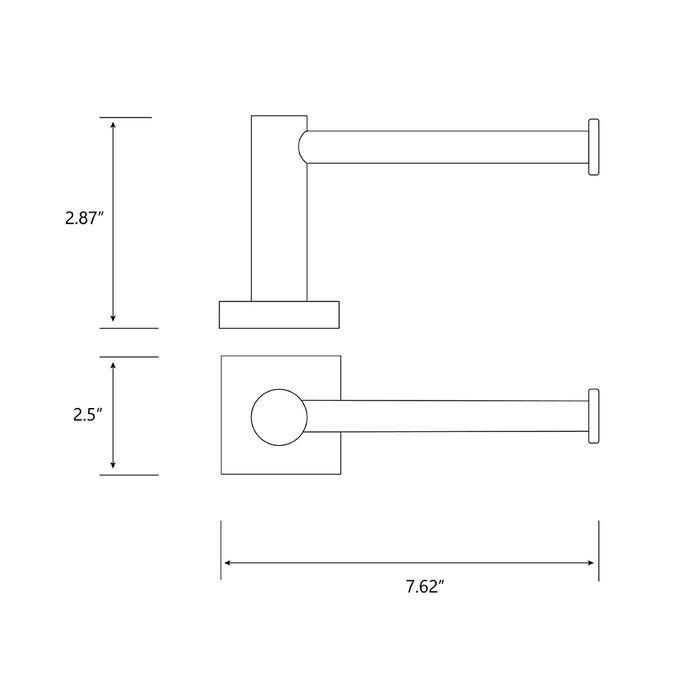 Modern Square Toilet Paper Holder - Wall Mount - 7" Brass/Satin Nickel