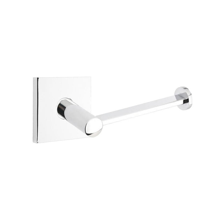Modern Square Toilet Paper Holder - Wall Mount - 7" Brass/Polished Chrome