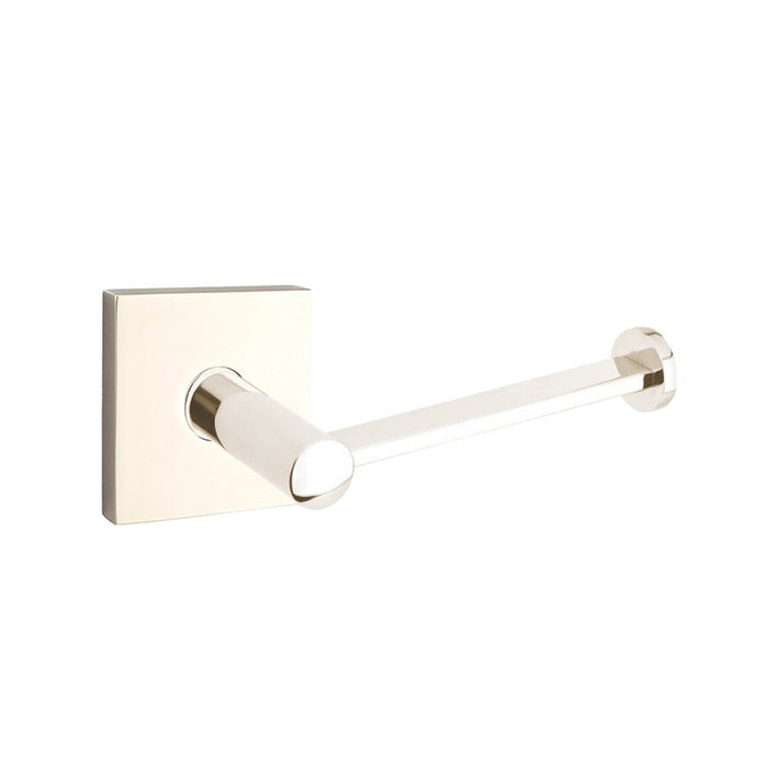 Modern Square Toilet Paper Holder - Wall Mount - 7" Brass/Polished Nickel