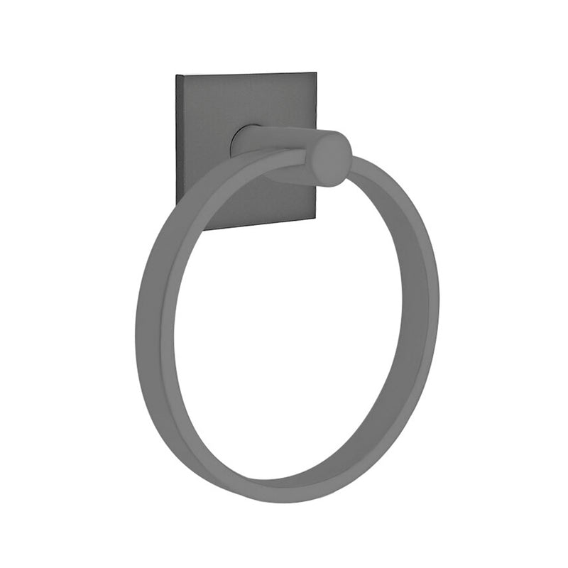 Modern Square Towel Ring - Wall Mount - 7" Brass/Flat Black