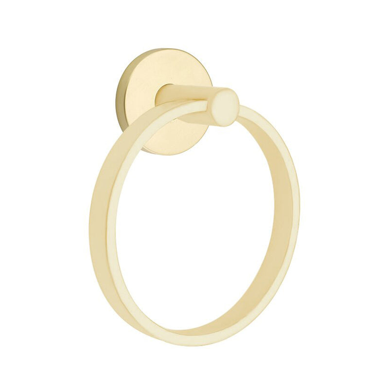 Modern Disk Towel Ring - Wall Mount - 7" Brass/Satin Brass
