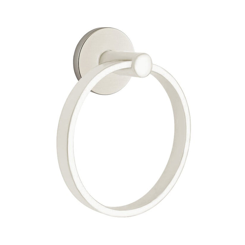 Modern Disk Towel Ring - Wall Mount - 7" Brass/Satin Nickel