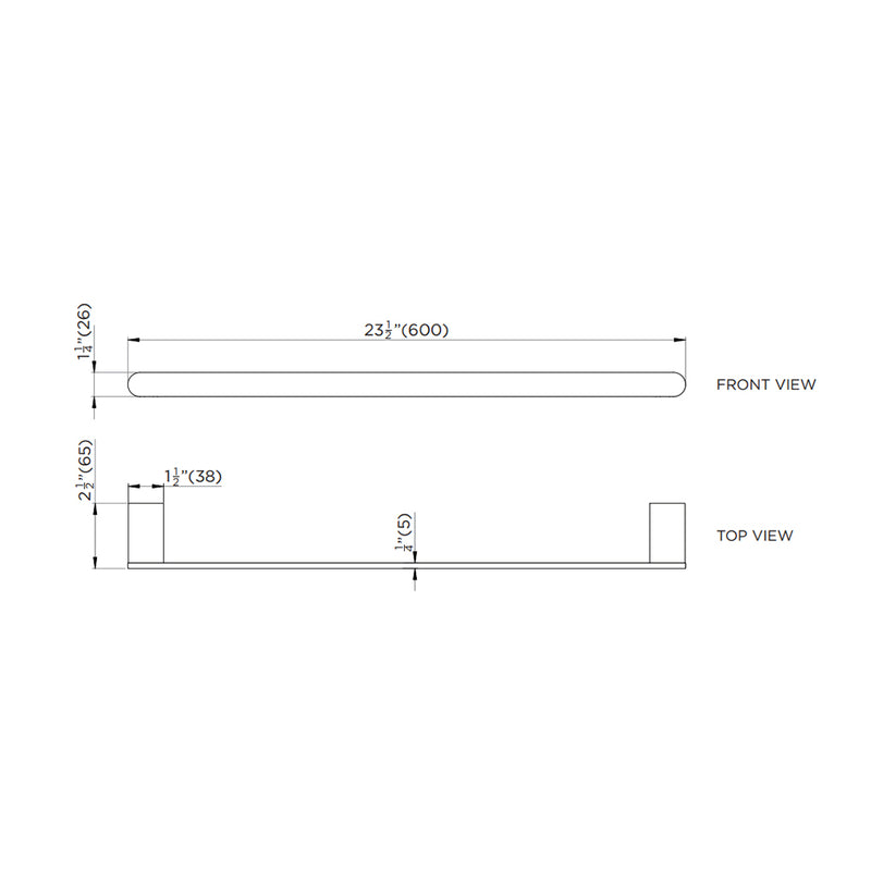 Astoria Single Towel Bar - Wall Mount - 24" Stainless Steel/Satin Nickel