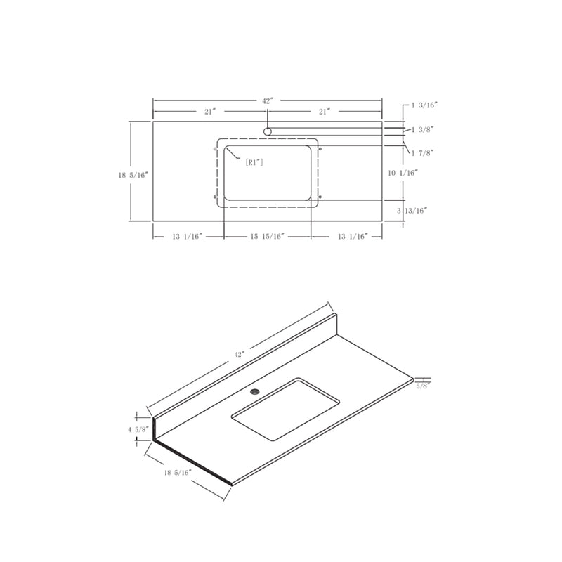 Oakville 3 Doors Bathroom Vanity with Sintered Stone Sink - Floor Mount - 42" Wood/Walnut Ebony/Satin Brass