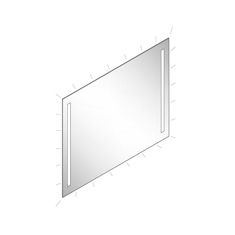 Flash Rectangular Led Vanity Mirror - Wall Mount - 60" Glass/Glass - Last Unit Special Offer