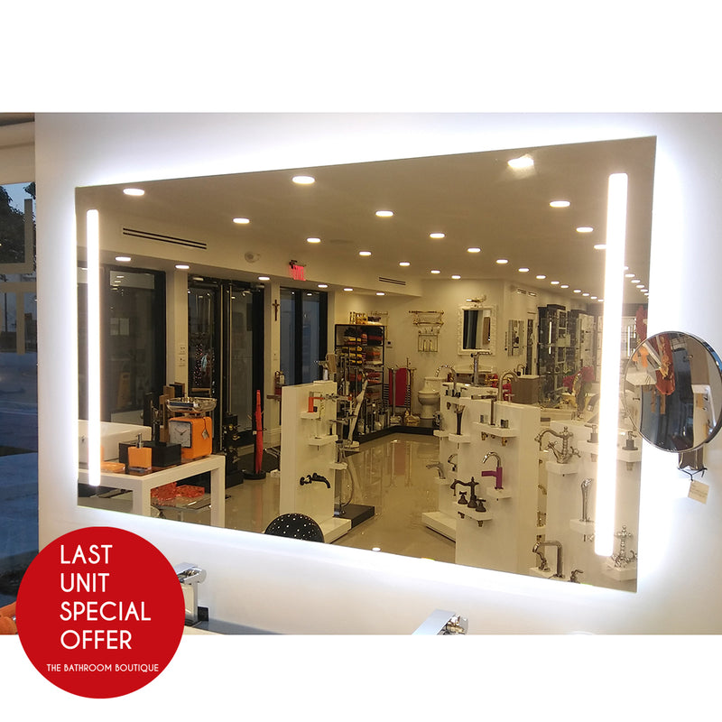 Flash Rectangular Led Vanity Mirror - Wall Mount - 60" Glass/Glass - Last Unit Special Offer