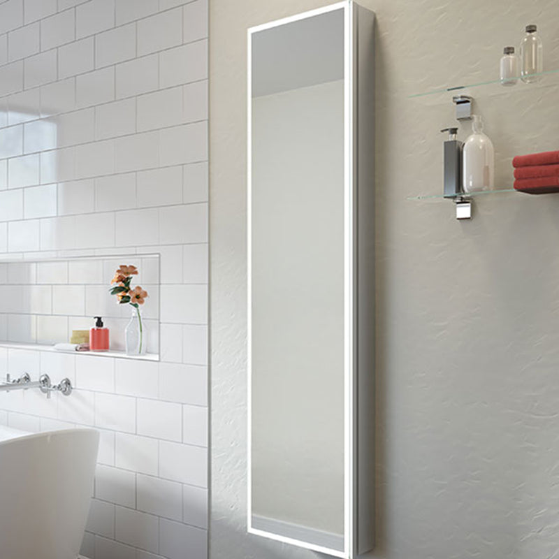 Luna Halo Led Medicine Cabinet - Wall Or Recessed Mount - 15W x 60H" Aluminum/Glass/Aluminum