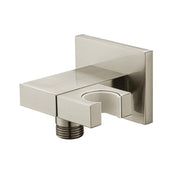 Universal Adjustable Angle Hand Shower Holder Connector - Wall Mount - 2" Brass/Brushed Nickel