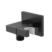 Universal Adjustable Angle Hand Shower Holder Connector - Wall Mount - 2" Brass/Matt Black