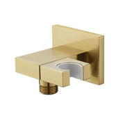 Universal Adjustable Angle Hand Shower Holder Connector - Wall Mount - 2" Brass/Satin Brass