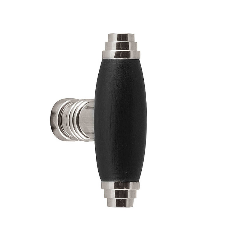 Timeless Cabinet Knob - Cabinet Mount - 3" Brass/Bright Nickel/Ebony Wood