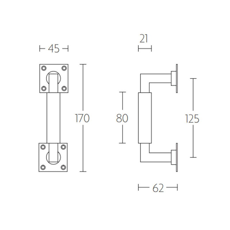 Timeless Cabinet Pull Handle - Cabinet Mount - 5" Brass/Bright Nickel/Ebony Wood