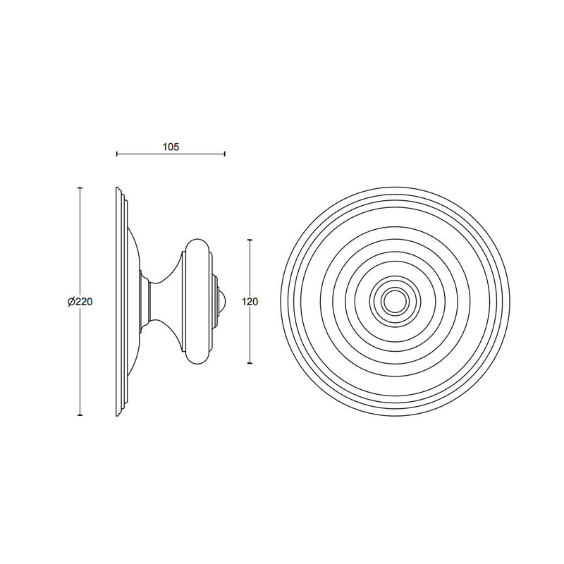 Ferrovia Door Knob - Door Mount - 3" Brass/Polished Stainless Steel