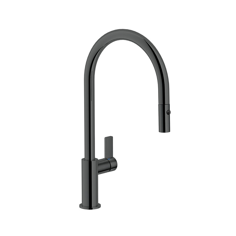 Capri Pull Out Kitchen Faucet - Single Hole - 17" Brass/Gun Metal