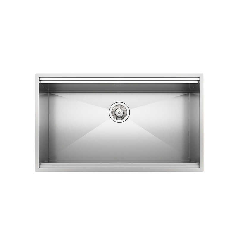 Leonardo Single Bowl Kitchen Sink - Under Mount - 33" Stainless Steel/Satin