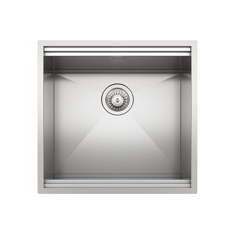 Leonardo Single Bowl Kitchen Sink - Under Mount - 20" Stainless Steel/Satin