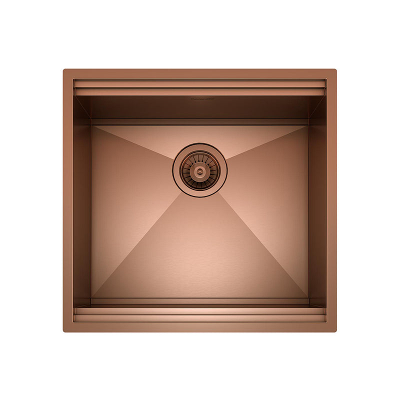 Leonardo Single Bowl Kitchen Sink - Under Mount - 20" Stainless Steel/Copper