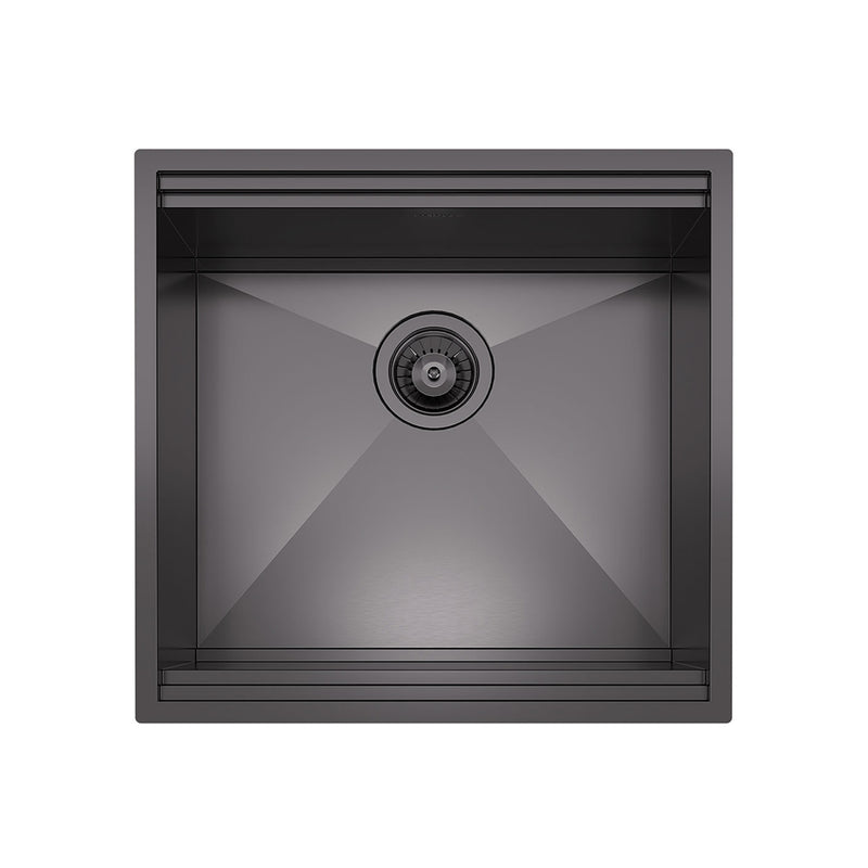 Leonardo Single Bowl Kitchen Sink - Under Mount - 20" Stainless Steel/Gun Metal