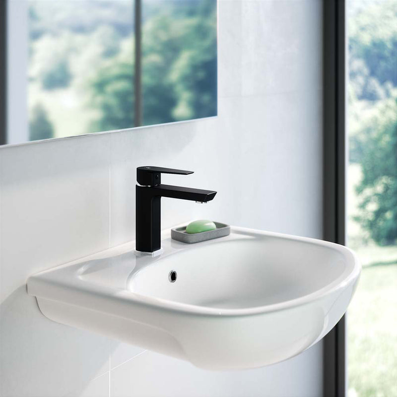 Aroha Bathroom Faucet - Single Hole - 6" Brass/Matt Black