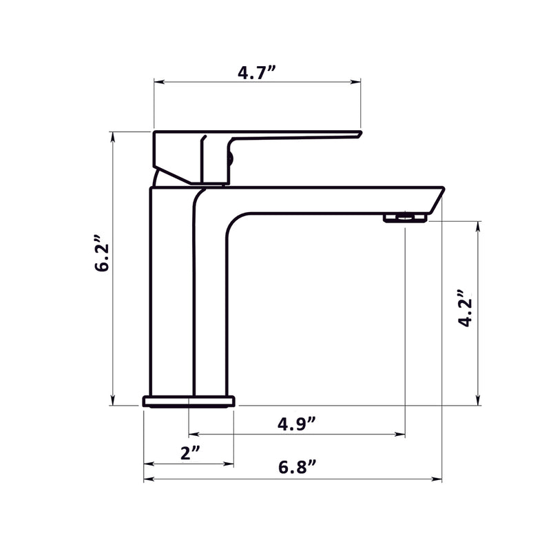 Aroha Bathroom Faucet - Single Hole - 6" Brass/Matt Black