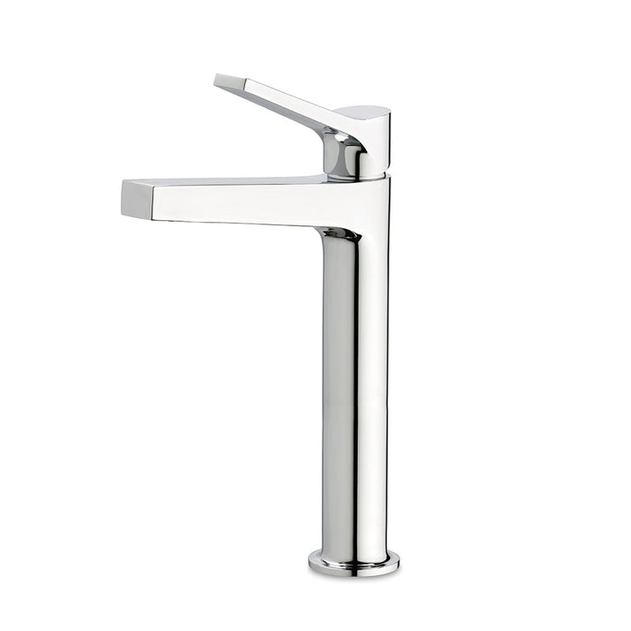 Twit Vessel Bathroom Faucet - Single Hole - 12" Brass/Polished Chrome