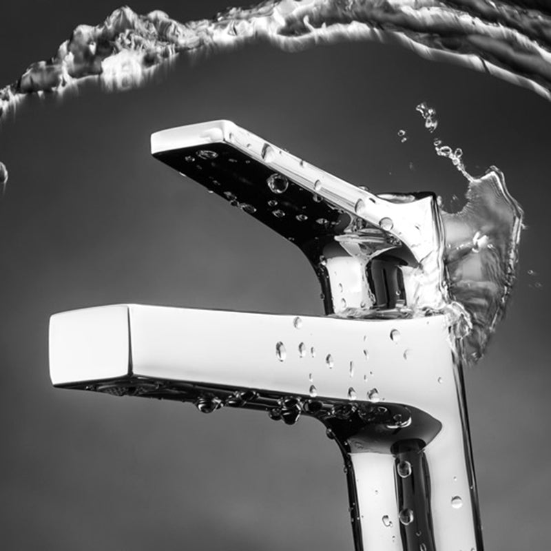 Twit Bathroom Faucet - Single Hole - 8" Brass/Polished Chrome