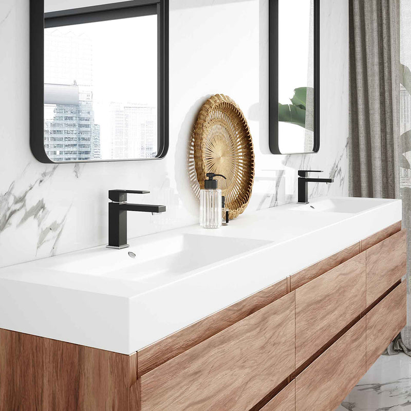 Nitro Bathroom Faucet - Single Hole - 6" Brass/Matt Black