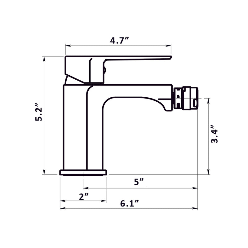 Aroha Bidet Faucet - Single Hole - 5" Brass/Matte Black