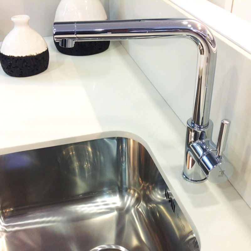 Theo City Kitchen Faucet - Single Hole - 12" Stainless Steel/Stainless Steel